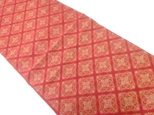 襷に花模様織出し名古屋帯